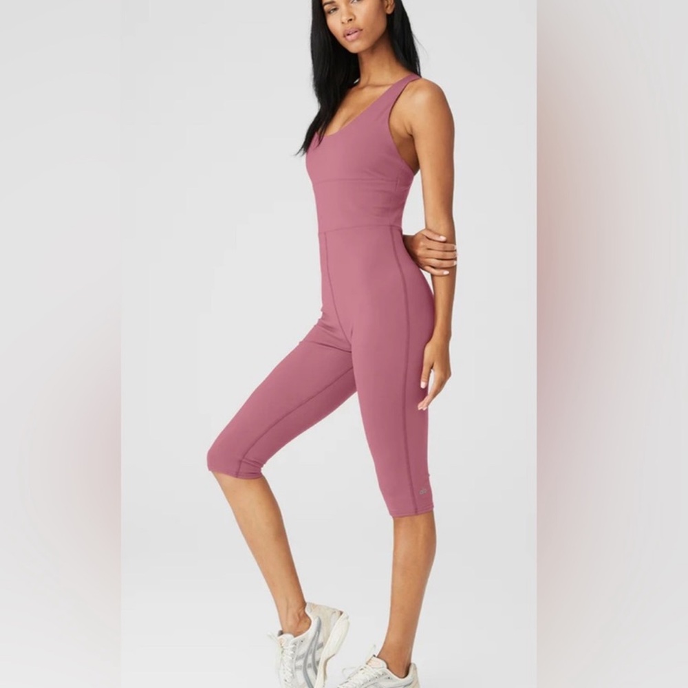 ALO Yoga  airbrush  Mars clay Sleeveless Fitted Jumpsuit